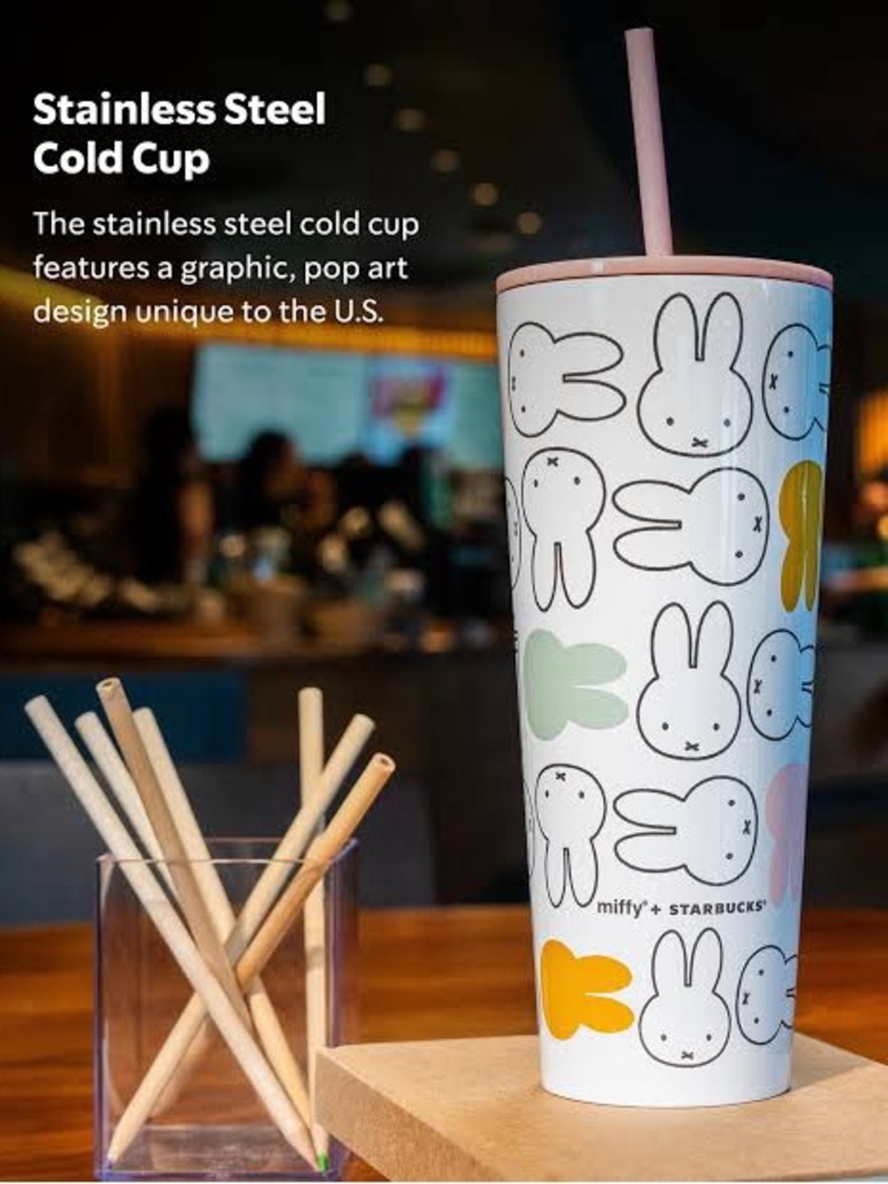 Miffy x Starbucks Stainless Steel Cold Cup with Pink Lid